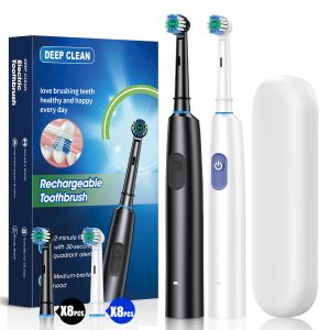 Electric Toothbrush with Round Head, Rotating, Fully Automatic, Sonic Technology, Soft Bristles, Waterproof, Magnetic Suspension, Five-Speed Adjustment