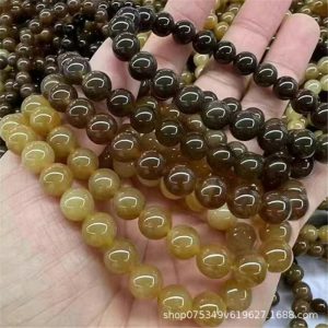 Raw Xinjiang Hetian Jade Beads (Approx. 8mm) Excellent Density for DIY Jade Jewelry or Pendants