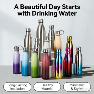 304 Stainless Steel UV-Coated Coke Bottle-Style Insulated Mug Outdoor High-Capacity Sports Water Bottle Car-Mountable Coke Cup