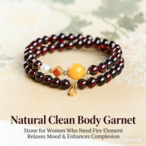 Shangshe Crystal Natural Garnet Bracelet Purple Onyx Burgundy Agate Bracelet Women's 7A Amber Bead Double-Strand Layered Wristband
